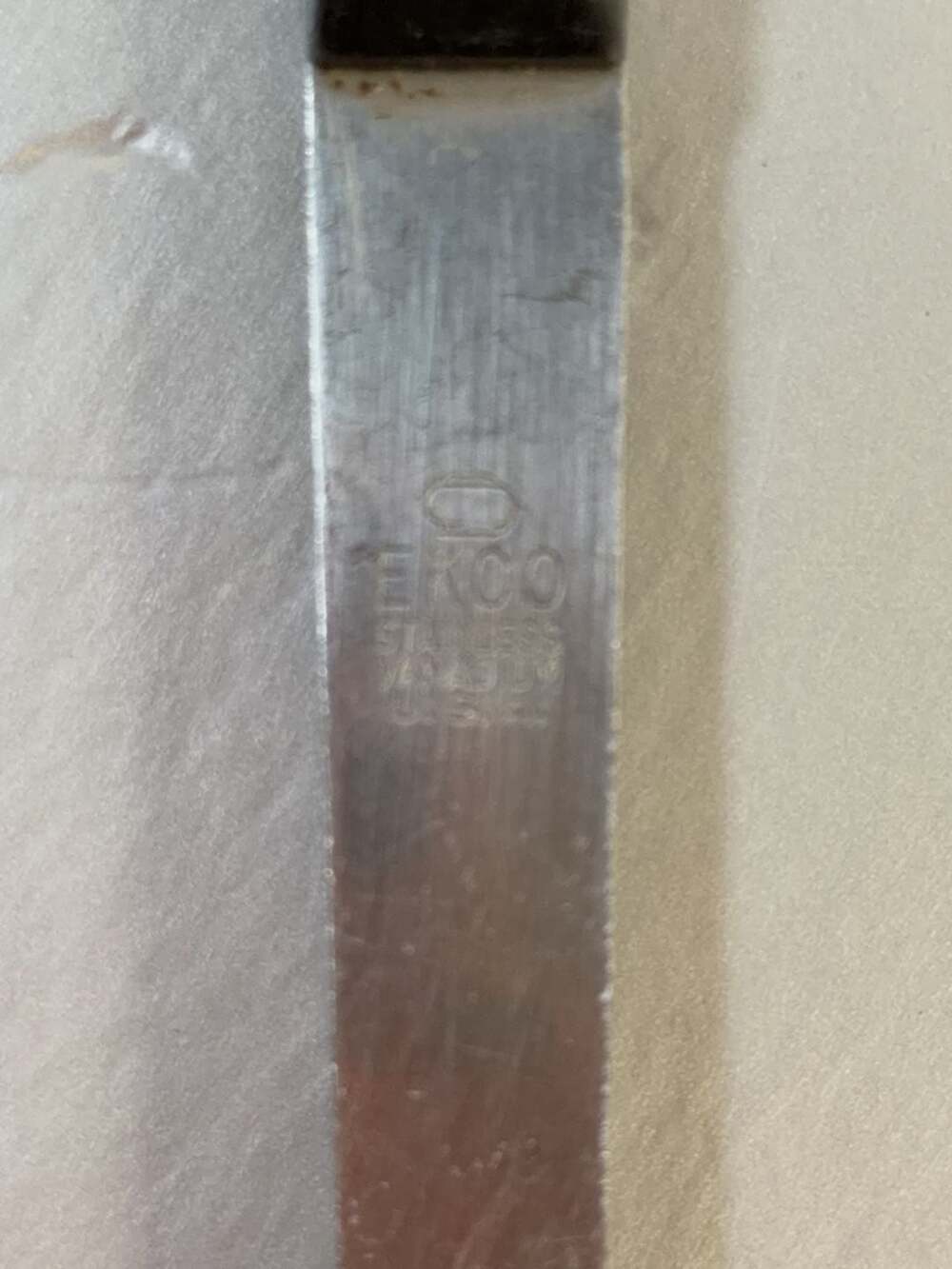 Vintage Ekco Stainless Vanadium Slotted Serving Spoon with Black Composite Handl - Picture 2 of 4